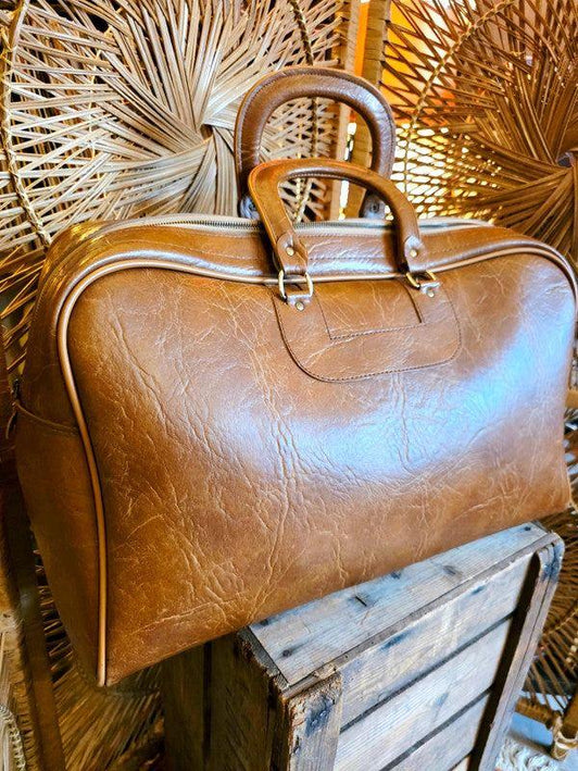Vintage 70's Faux Leather Duffle Bag - Yatva