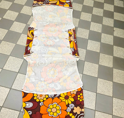 Vintage 70s "Flower Power" Sun Lounger Cover – Retro Psychedelic Floral (pair) - Yatva