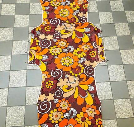 Vintage 70s "Flower Power" Sun Lounger Cover – Retro Psychedelic Floral (pair) - Yatva