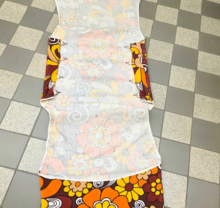Vintage 70s "Flower Power" Sun Lounger Cover – Retro Psychedelic Floral (pair) - Yatva