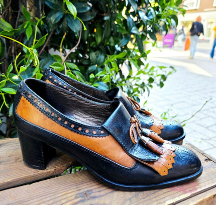 Vintage 70s Francisco Ayllón Two - Tone Kiltie Heels Shoes - Yatva