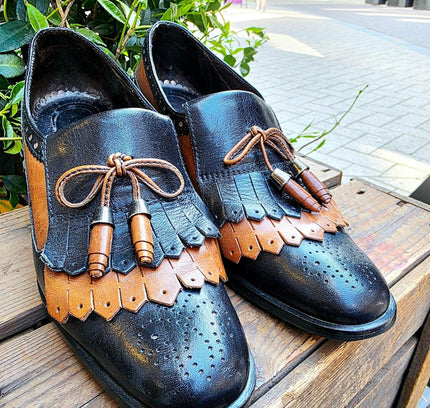Vintage 70s Francisco Ayllón Two - Tone Kiltie Heels Shoes - Yatva