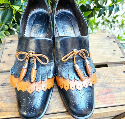Vintage 70s Francisco Ayllón Two - Tone Kiltie Heels Shoes - Yatva