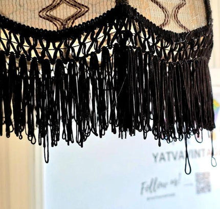 Vintage 70's Fringe Pendant Ceiling Lamp - Yatva