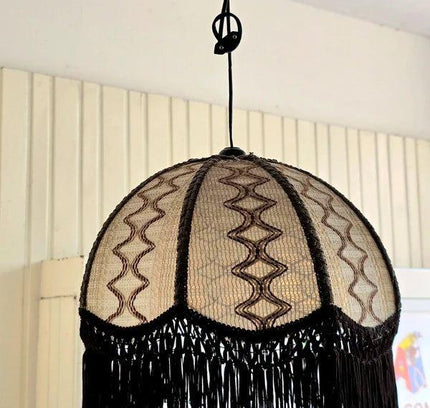 Vintage 70's Fringe Pendant Ceiling Lamp - Yatva