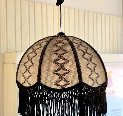 Vintage 70's Fringe Pendant Ceiling Lamp - Yatva