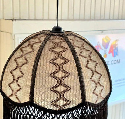 Vintage 70's Fringe Pendant Ceiling Lamp - Yatva