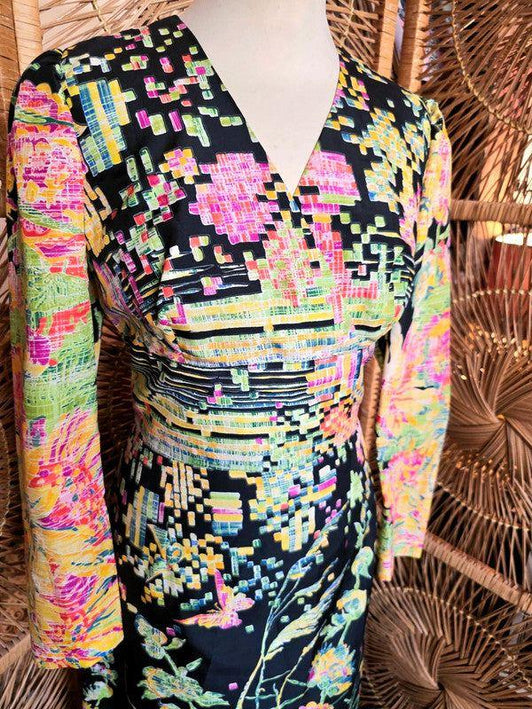 Vintage 70s Geometric Maxi Dress - Yatva