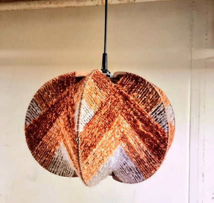 Vintage 70s German Space Age Woven Wabi Sabi Light - Yatva