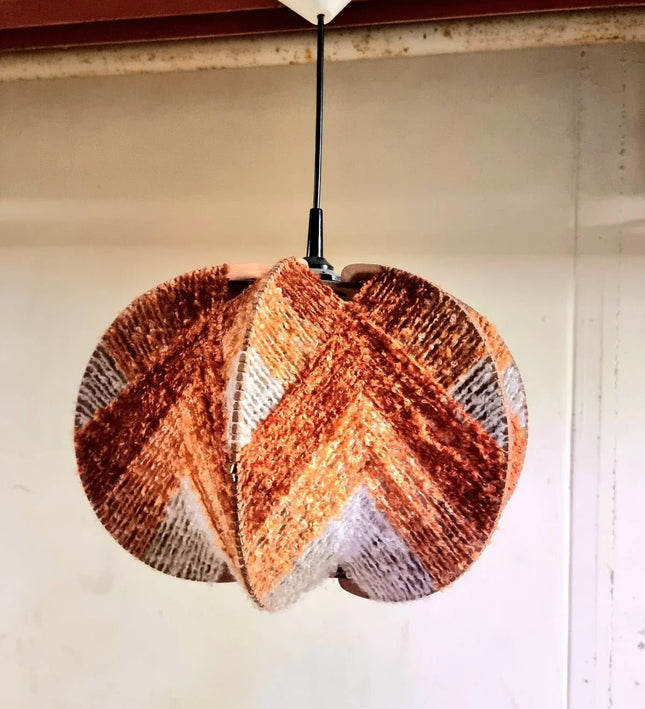 Vintage 70s German Space Age Woven Wabi Sabi Light - Yatva