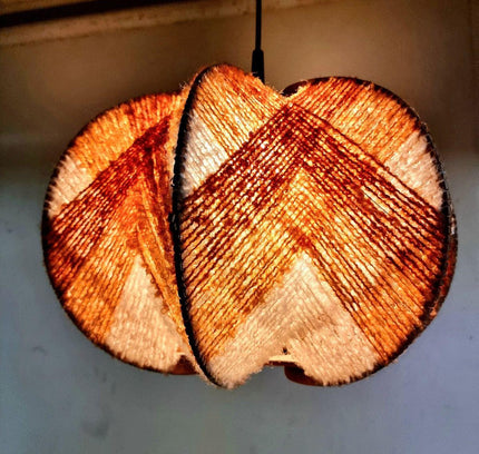 Vintage 70s German Space Age Woven Wabi Sabi Light - Yatva