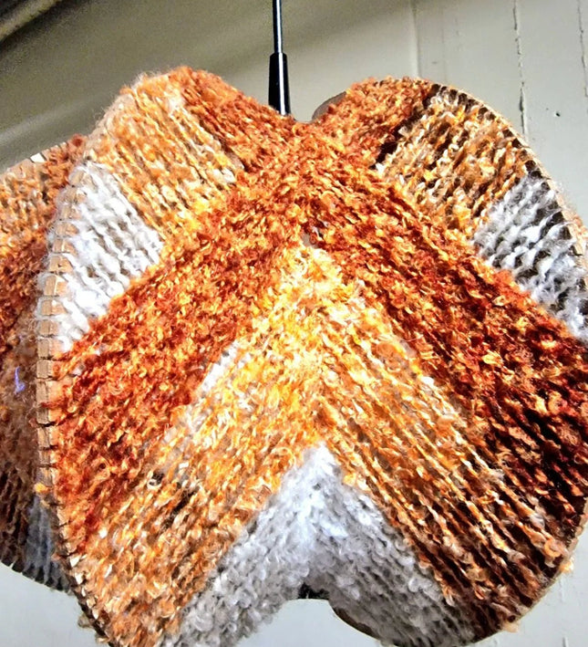 Vintage 70s German Space Age Woven Wabi Sabi Light - Yatva