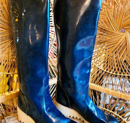 Vintage 70's Giorgetti Patent Leather Rain Boots - Yatva