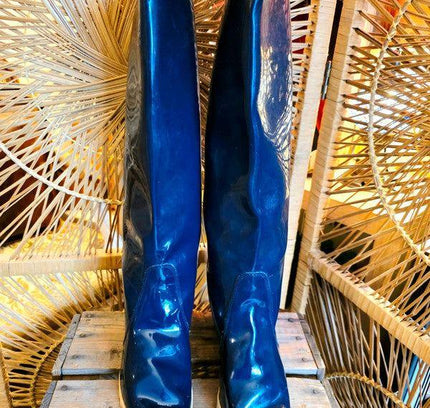 Vintage 70's Giorgetti Patent Leather Rain Boots - Yatva