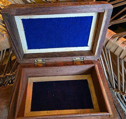 Vintage 70's Hand Carved Wooden Box - Yatva