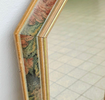 Vintage 70s Hollywood Regency Elongated Octagonal Mirror - Yatva