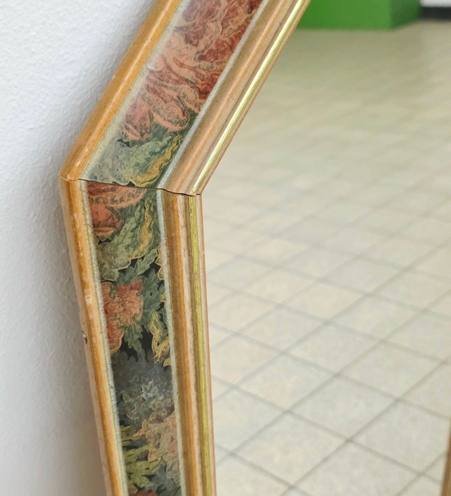 Vintage 70s Hollywood Regency Elongated Octagonal Mirror - Yatva