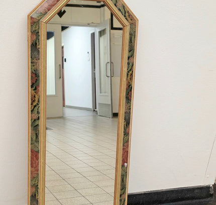 Vintage 70s Hollywood Regency Elongated Octagonal Mirror - Yatva