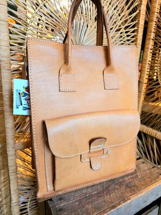 Vintage 70's Leather Shopper - Yatva