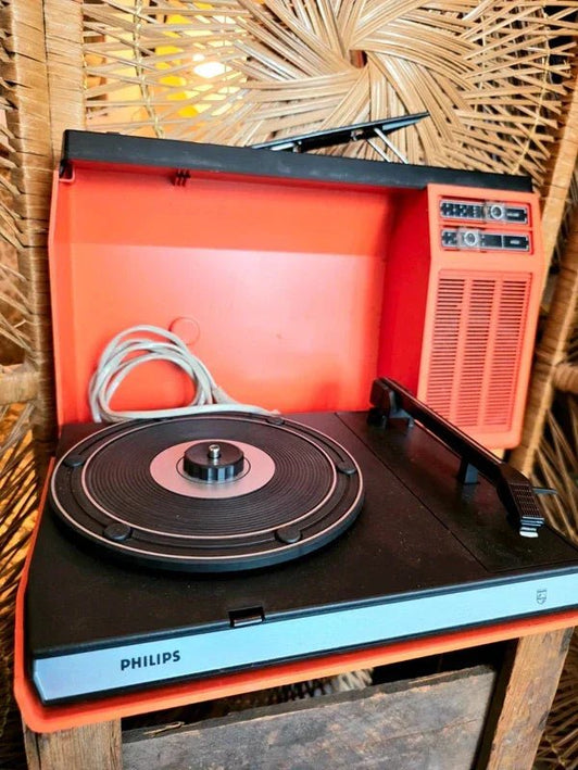 Vintage 70's Philips Portable Record Player - Yatva