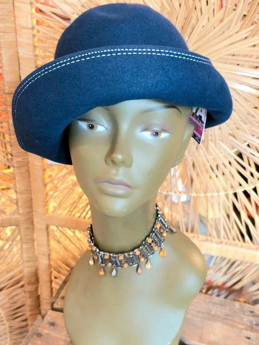 Vintage 70's Poil Veritable Bowler Hat - Yatva