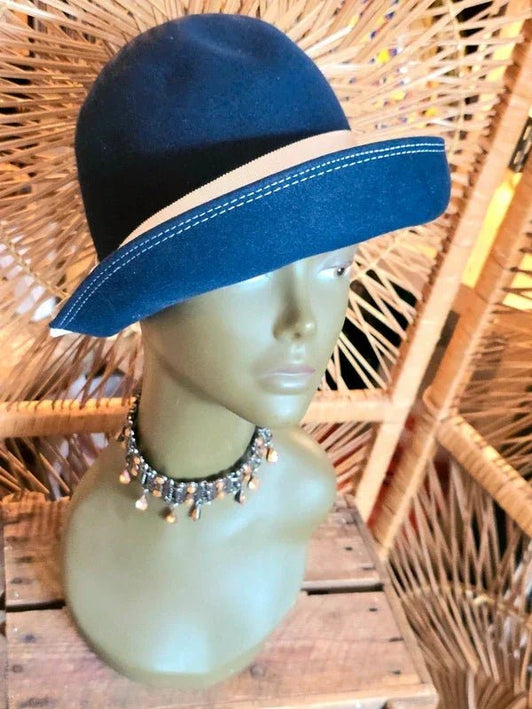 Vintage 70's Poil Veritable Bowler Hat - Yatva
