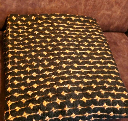 Vintage 70's Reversible Woven Wool Blanket - Yatva