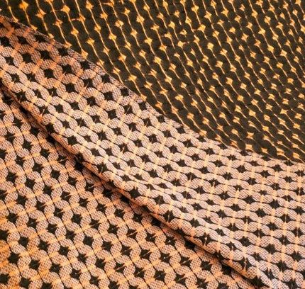Vintage 70's Reversible Woven Wool Blanket - Yatva
