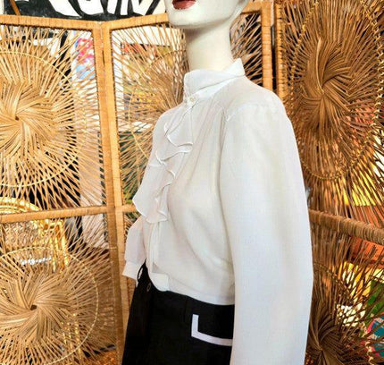 Vintage 70s Ruffle Neck Shirt - Yatva