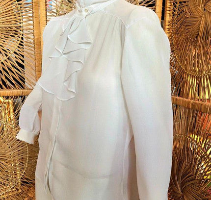 Vintage 70s Ruffle Neck Shirt - Yatva