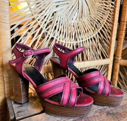 Vintage 70's Sandal Heels Shoes - Yatva