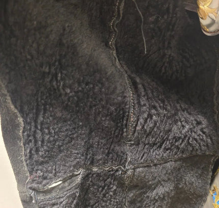 Vintage 70s Suede Leather Faux Fux Coat - Yatva