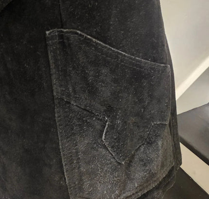 Vintage 70s Suede Leather Faux Fux Coat - Yatva