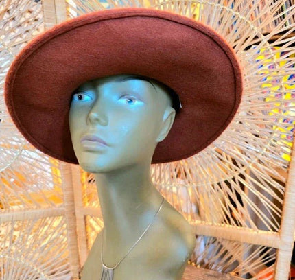 Vintage 70's Wide Brim Fedora Hat - Yatva