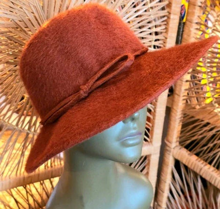 Vintage 70's Wide Brim Fedora Hat - Yatva