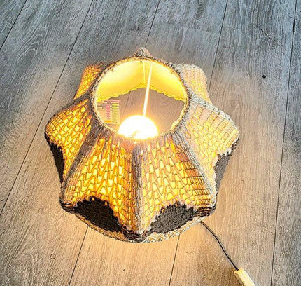 Vintage 70s Woven Boho Table Lamp - Tafellampen - Yatva