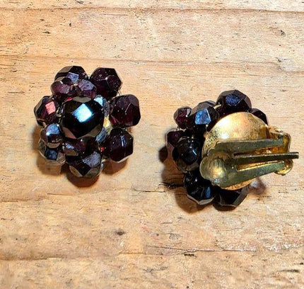 Vintage 70's/80's Cluster Clip - On Earrings - Yatva