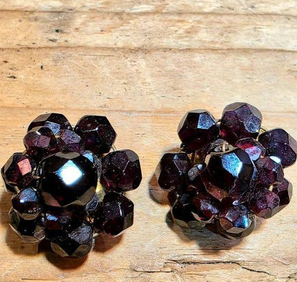 Vintage 70's/80's Cluster Clip - On Earrings - Yatva