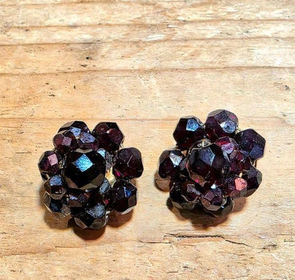 Vintage 70's/80's Cluster Clip - On Earrings - Yatva
