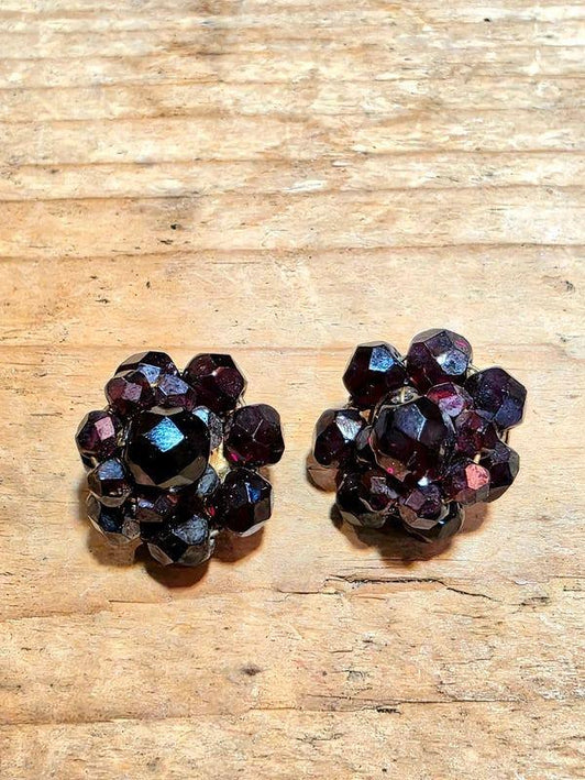 Vintage 70's/80's Cluster Clip - On Earrings - Yatva