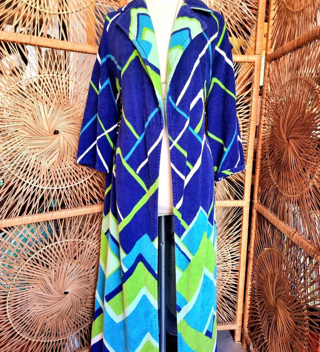 Vintage 70s/80s Vossen Model Towel Robe Dressing Coat - Yatva