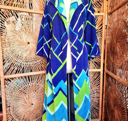 Vintage 70s/80s Vossen Model Towel Robe Dressing Coat - Yatva