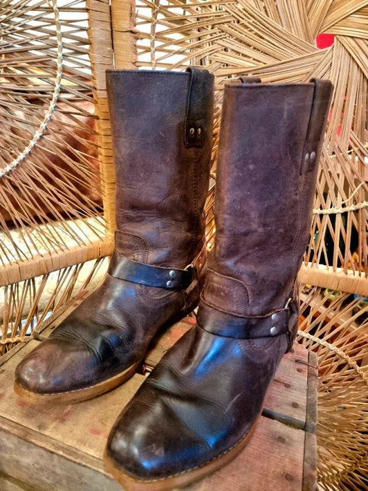 Vintage 70s/80s Western Pull Up Boots - Yatva