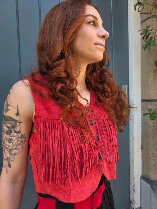 Vintage 80's / 90's C.County Fringe Waistcoat - Yatva