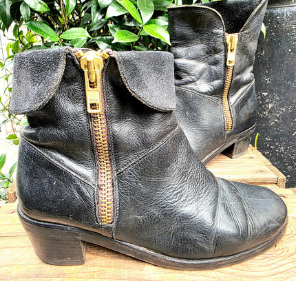 Vintage 80's / 90's Leather Ankle Boots - Yatva