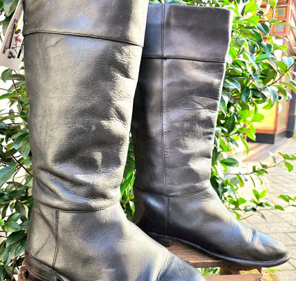 Vintage 80's / 90's Leather Pull on Boots - Yatva