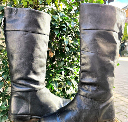 Vintage 80's / 90's Leather Pull on Boots - Yatva