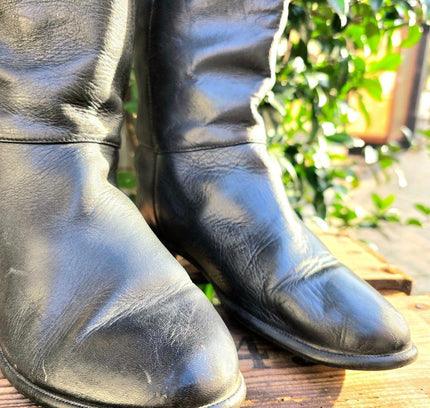 Vintage 80's / 90's Leather Pull on Boots - Yatva