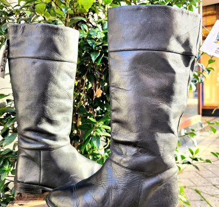 Vintage 80's / 90's Leather Pull on Boots - Yatva