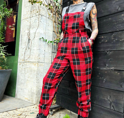 Vintage 80's/ 90's LIT Plaid Jumpsuit - Yatva